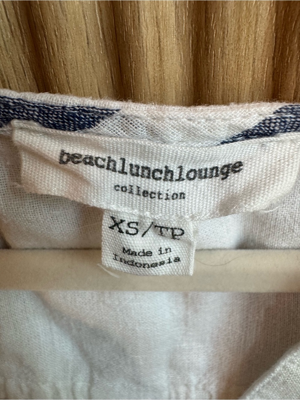BeachLunchLounge White & Blue Stripped Linen Cotton Blend Tunic Tank/Cover Up - Picture 3 of 10
